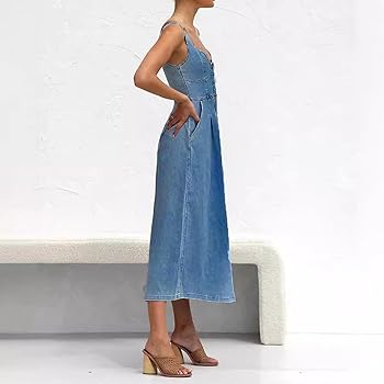 未使用 kouse Diamond Grid Denim Vest Dress Diamond Beaded Denim Vest & White Shirt Dress Set - Premium
